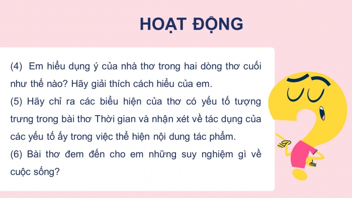 Giáo án điện tử Ngữ văn 12 cánh diều Bài 8: Thời gian (Văn Cao)