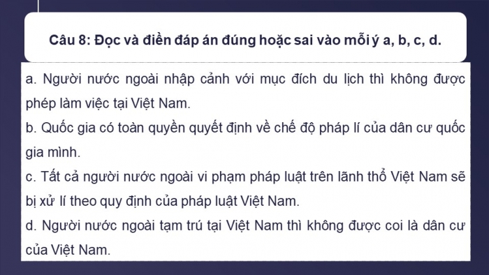 Giáo án điện tử Kinh tế pháp luật 12 cánh diều Bài 16: Công pháp quốc tế về dân cư, lãnh thổ và biên giới quốc gia, Luật Biển quốc tế (P2)