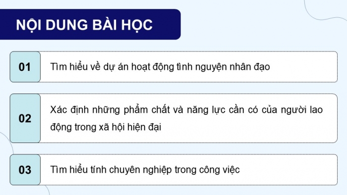 Giáo án điện tử Hoạt động trải nghiệm 12 chân trời bản 2 Chủ đề 7: Phân tích xu hướng phát triển nghề và thị trường lao động (P1)