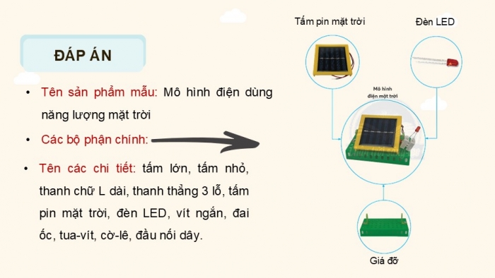 Giáo án điện tử Công nghệ 5 chân trời Bài 9: Mô hình điện mặt trời