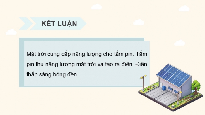 Giáo án điện tử Công nghệ 5 cánh diều Bài 10: Mô hình điện mặt trời