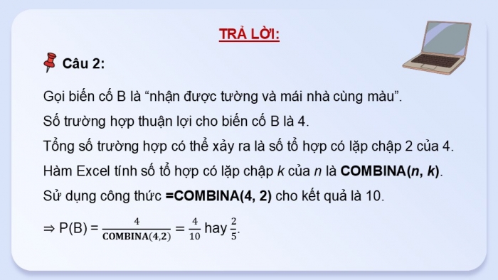 Giáo án điện tử chuyên đề Tin học ứng dụng 12 cánh diều Bài 1: Hàm tổ hợp, hàm ngẫu nhiên và lấy mẫu ngẫu nhiên