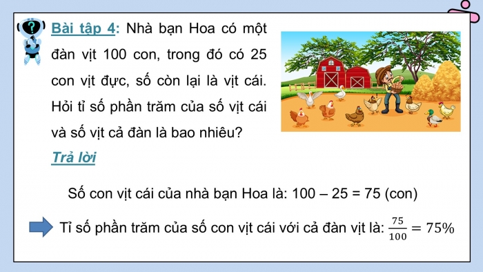 Giáo án PPT dạy thêm Toán 5 Chân trời bài 56: Tỉ số phần trăm