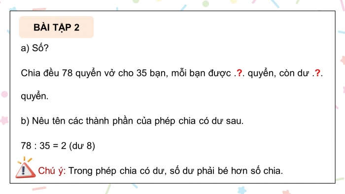 Giáo án điện tử Toán 5 chân trời Bài 92: Ôn tập phép nhân, phép chia