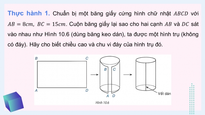 Giáo án điện tử Toán 9 kết nối Bài 31: Hình trụ và hình nón