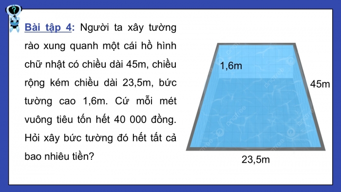 Giáo án PPT dạy thêm Toán 5 Chân trời bài 65: Diện tích xung quanh và diện tích toàn phần của hình hộp chữ nhật