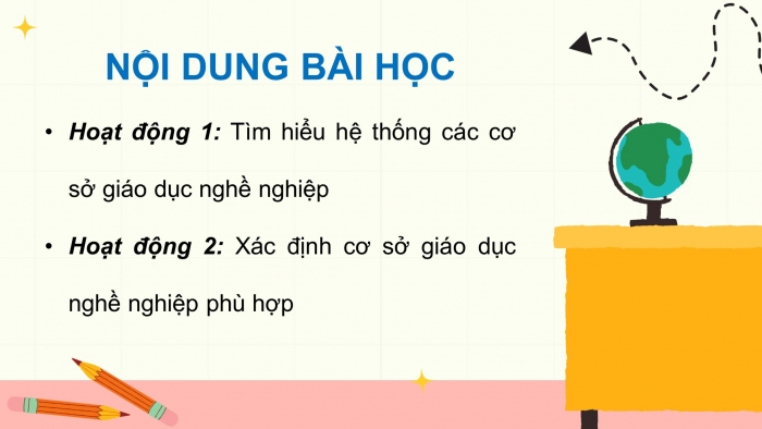 Giáo án điện tử Hoạt động trải nghiệm 9 cánh diều Chủ đề 9 - Hoạt động giáo dục 1: Tìm hiểu các cơ sở giáo dục nghề nghiệp