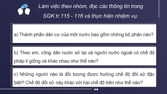 Giáo án điện tử Kinh tế pháp luật 12 cánh diều Bài 16: Công pháp quốc tế về dân cư, lãnh thổ và biên giới quốc gia, Luật Biển quốc tế