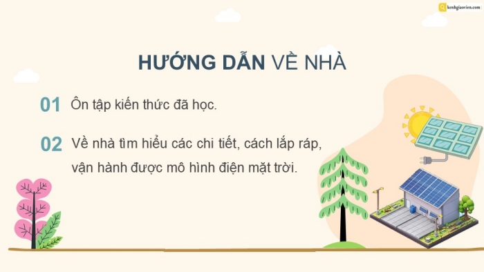 Giáo án điện tử Công nghệ 5 chân trời Bài 9: Mô hình điện mặt trời