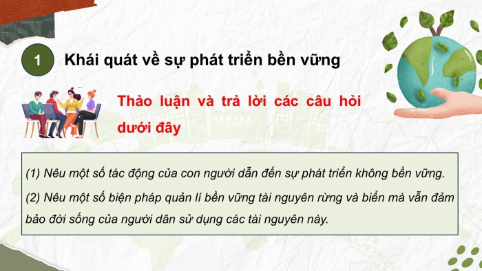 Giáo án điện tử chuyên đề Sinh học 12 cánh diều Bài 8: Sinh thái nhân văn và phát triển bền vững