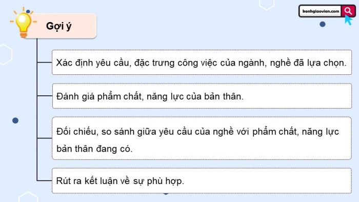 Giáo án điện tử Hoạt động trải nghiệm 12 cánh diều Chủ đề 8: Chọn nghề phù hợp (P1)