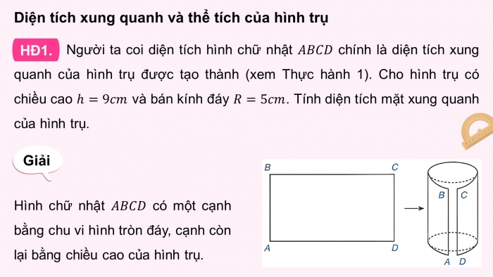 Giáo án điện tử Toán 9 kết nối Bài 31: Hình trụ và hình nón