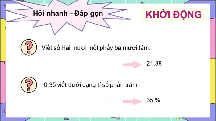 Giáo án điện tử Toán 5 chân trời Bài 89: Ôn tập số thập phân