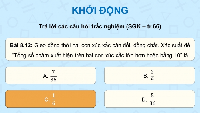 Giáo án điện tử Toán 9 kết nối Bài tập cuối chương VIII