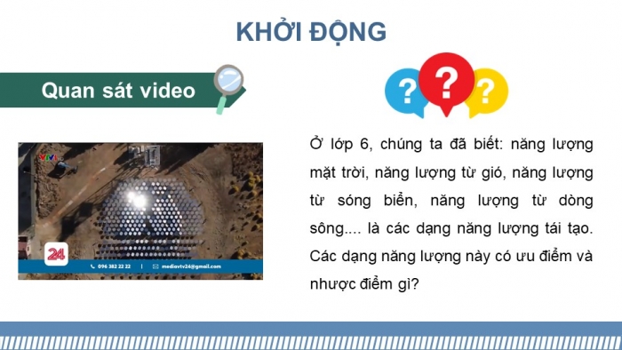 Giáo án điện tử KHTN 9 kết nối - Phân môn Vật lí Bài 17: Một số dạng năng lượng tái tạo