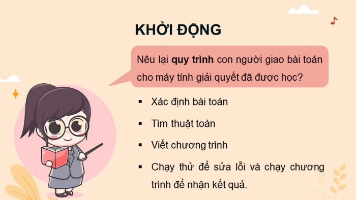 Giáo án điện tử Tin học 9 cánh diều Chủ đề F Bài 4: Dùng máy tính để giải quyết bài toán