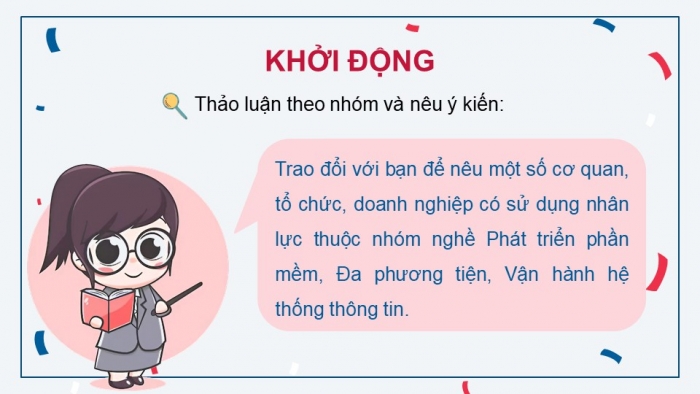 Giáo án điện tử Tin học 9 cánh diều Chủ đề G Bài 3: Thực hành tìm hiểu thông tin về các nhóm nghề