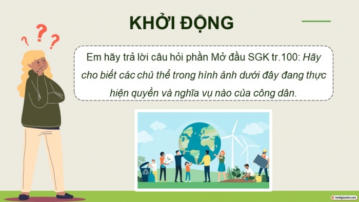 Giáo án điện tử Kinh tế pháp luật 12 cánh diều Bài 14: Quyền và nghĩa vụ của công dân trong bảo vệ môi trường và tài nguyên thiên nhiên