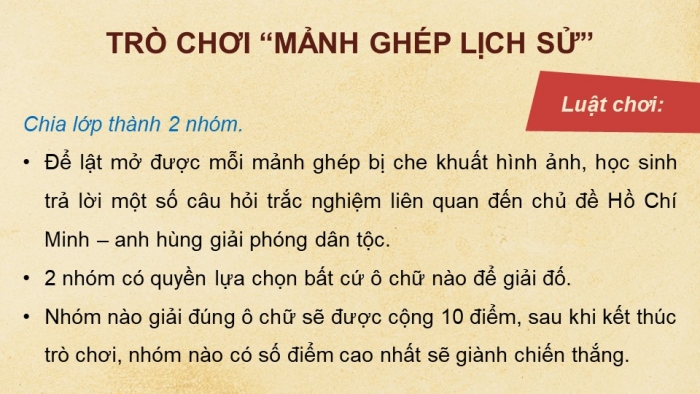 Giáo án điện tử Lịch sử 12 cánh diều Bài 15: Hồ Chí Minh - Anh hùng giải phóng dân tộc