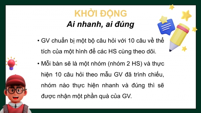 Giáo án PPT dạy thêm Toán 5 Chân trời bài 69: Thể tích của một hình