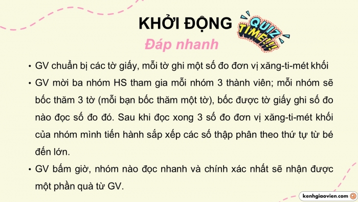 Giáo án PPT dạy thêm Toán 5 Chân trời bài 70: Xăng-ti-mét khối