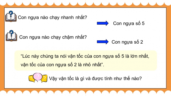 Giáo án điện tử Toán 5 chân trời Bài 83: Vận tốc