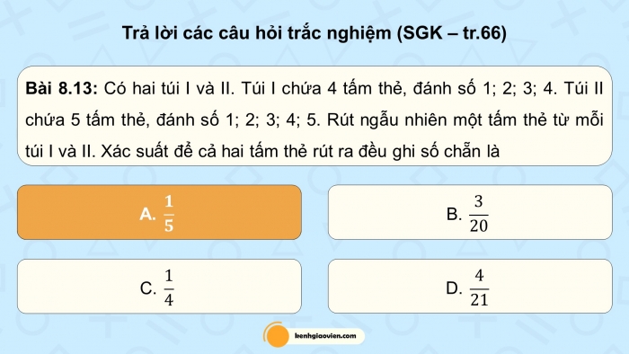 Giáo án điện tử Toán 9 kết nối Bài tập cuối chương VIII