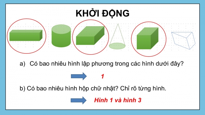 Giáo án PPT dạy thêm Toán 5 Chân trời bài 64: Hình hộp chữ nhật, hình lập phương