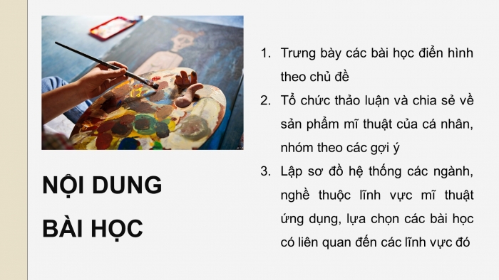 Giáo án điện tử Mĩ thuật 9 chân trời bản 2 Bài Trưng bày cuối năm