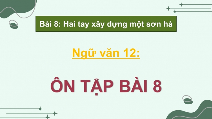 Giáo án điện tử Ngữ văn 12 chân trời Bài 8: Ôn tập