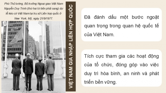 Giáo án điện tử Lịch sử 12 kết nối Bài 14: Hoạt động đối ngoại của Việt Nam từ năm 1975 đến nay