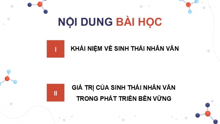 Giáo án điện tử chuyên đề Sinh học 12 chân trời Bài 8: Khái niệm và giá trị của sinh thái nhân văn