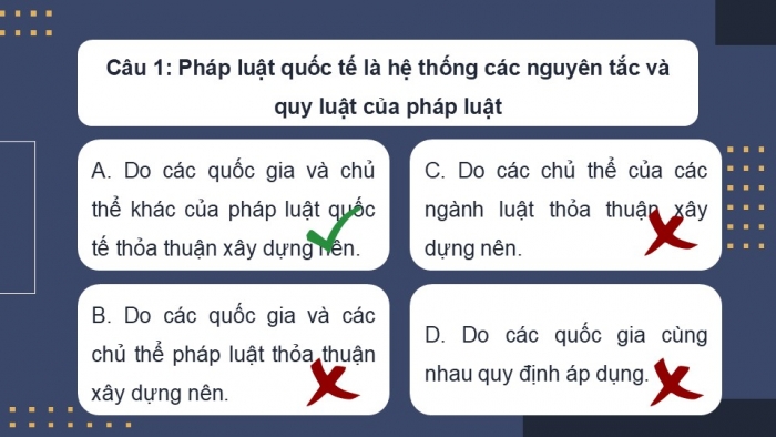 Giáo án điện tử Kinh tế pháp luật 12 chân trời Bài 14: Khái quát chung về pháp luật quốc tế (P2)