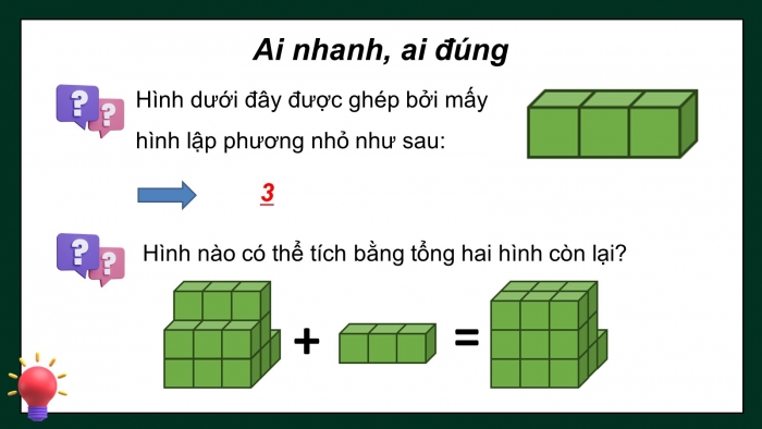 Giáo án PPT dạy thêm Toán 5 Chân trời bài 69: Thể tích của một hình