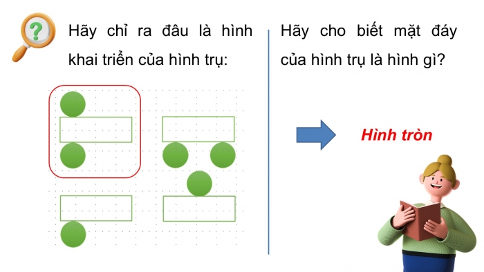 Giáo án PPT dạy thêm Toán 5 Chân trời bài 67: Hình trụ