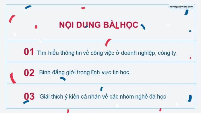 Giáo án điện tử Tin học 9 cánh diều Chủ đề G Bài 3: Thực hành tìm hiểu thông tin về các nhóm nghề