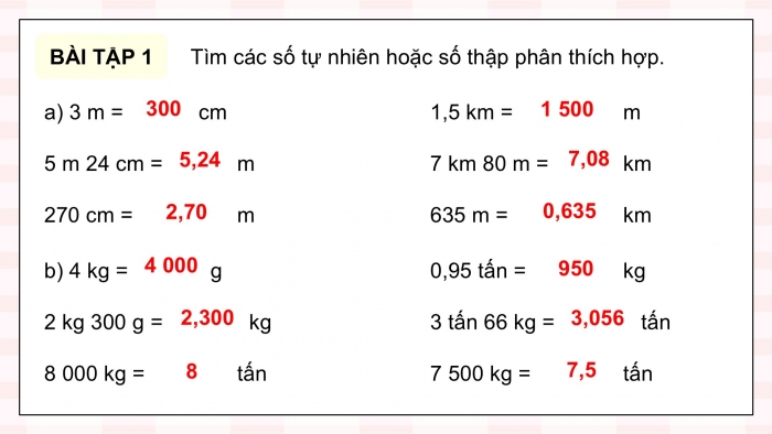 Giáo án điện tử Toán 5 kết nối Bài 72: Ôn tập đo lường