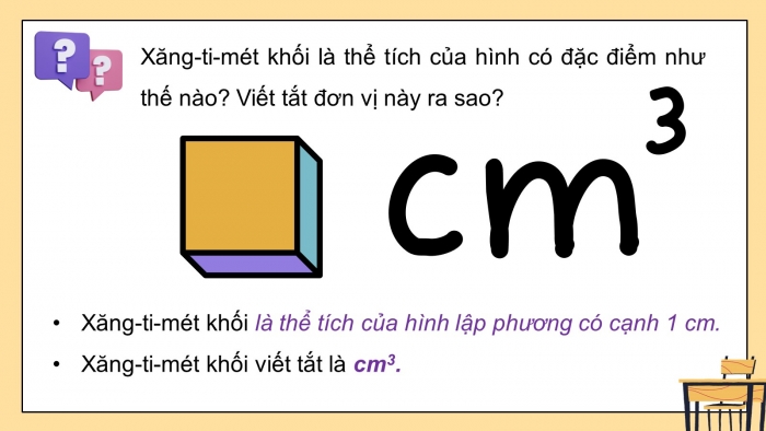 Giáo án PPT dạy thêm Toán 5 Chân trời bài 71: Đề-xi-mét khối