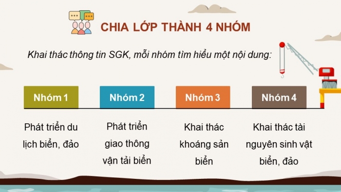 Giáo án điện tử Địa lí 12 chân trời Bài 37: Phát triển kinh tế và đảm bảo an ninh quốc phòng ở Biển Đông và các đảo, quần đảo (P2)