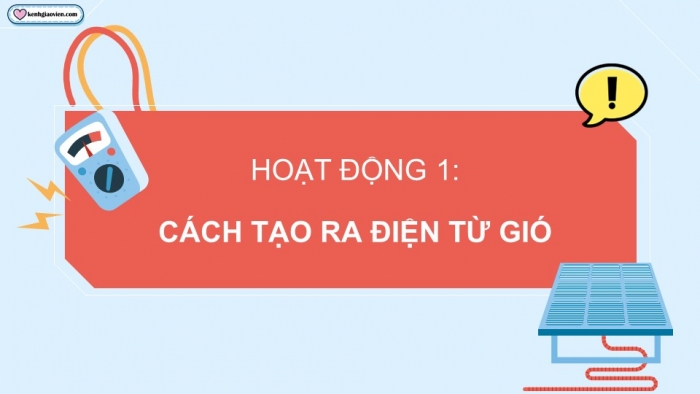 Giáo án điện tử Công nghệ 5 cánh diều Bài 9: Mô hình máy phát điện gió