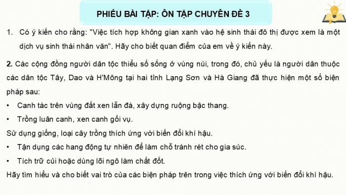 Giáo án điện tử chuyên đề Sinh học 12 chân trời Ôn tập CĐ 3