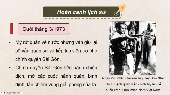 Giáo án điện tử Lịch sử 9 kết nối Bài 17: Việt Nam kháng chiến chống Mỹ, cứu nước, thống nhất đất nước giai đoạn 1965 – 1975 (P4)