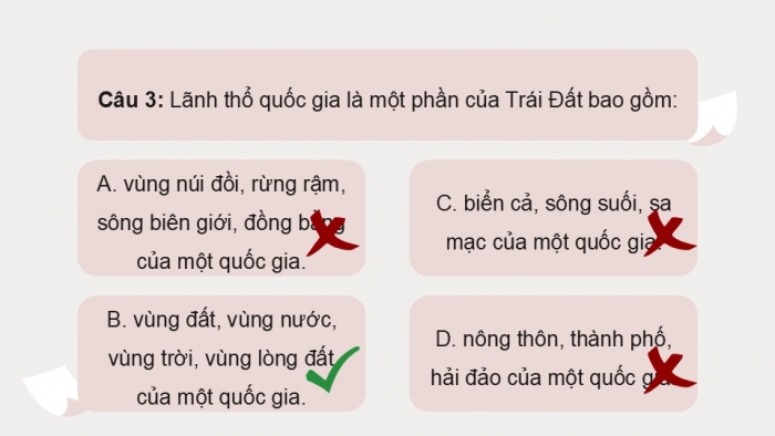 Giáo án điện tử Kinh tế pháp luật 12 chân trời Bài 15: Một số nội dung cơ bản của Công pháp quốc tế về dân cư, lãnh thổ, biên giới quốc gia (P2)