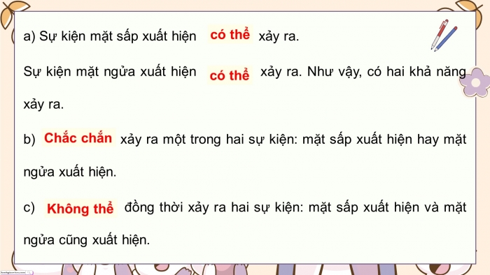 Giáo án điện tử Toán 5 chân trời Bài 100: Ôn tập một số yếu tố xác suất