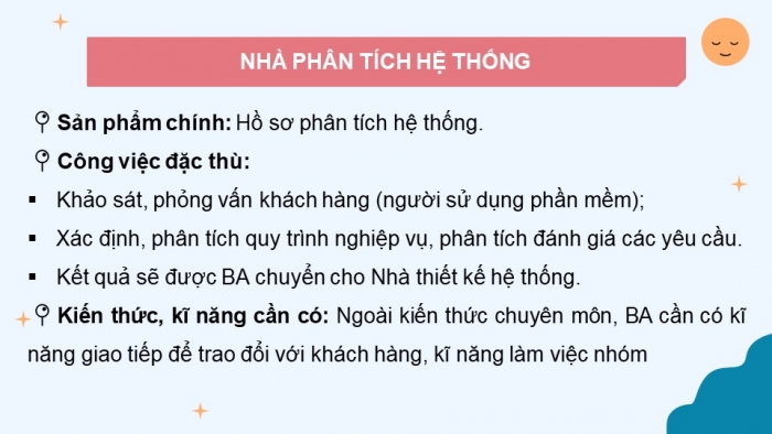 Giáo án điện tử Tin học 9 cánh diều Chủ đề G Bài 1: Nhóm nghề Phân tích và phát triển phần mềm và các ứng dụng