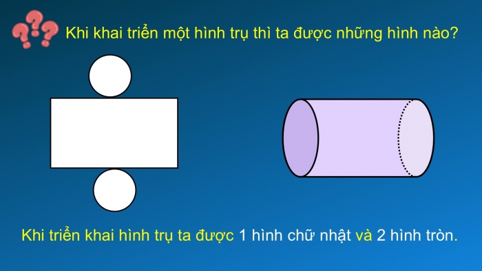 Giáo án PPT dạy thêm Toán 5 Chân trời bài 67: Hình trụ