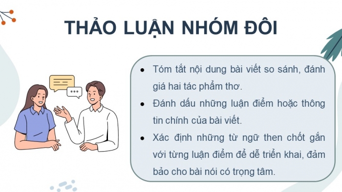 Giáo án điện tử Ngữ văn 12 cánh diều Bài 8: Trình bày về so sánh, đánh giá hai tác phẩm thơ