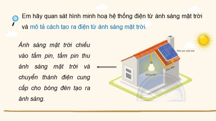 Giáo án điện tử Công nghệ 5 chân trời Bài 9: Mô hình điện mặt trời