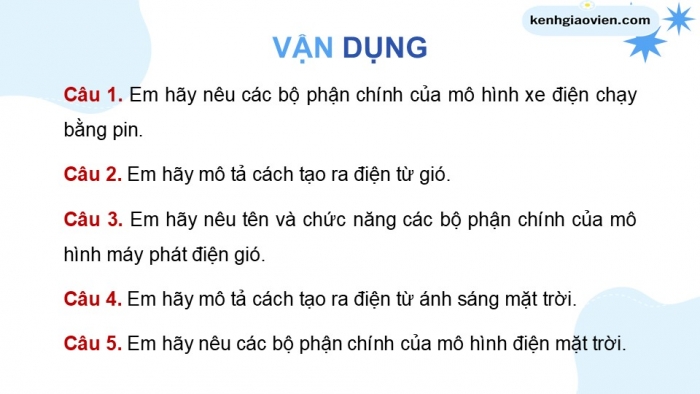 Giáo án điện tử Công nghệ 5 chân trời Bài Ôn tập Phần 2