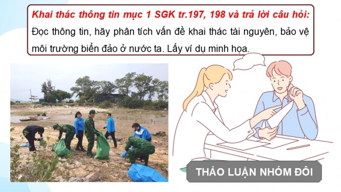 Giáo án điện tử Địa lí 9 cánh diều Bài 20: Phát triển tổng hợp kinh tế và bảo vệ tài nguyên, môi trường biển, đảo (P2)